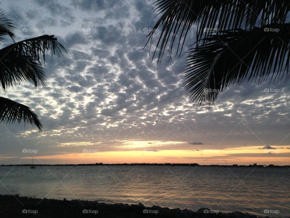Dramatic sunset Florida keys sky