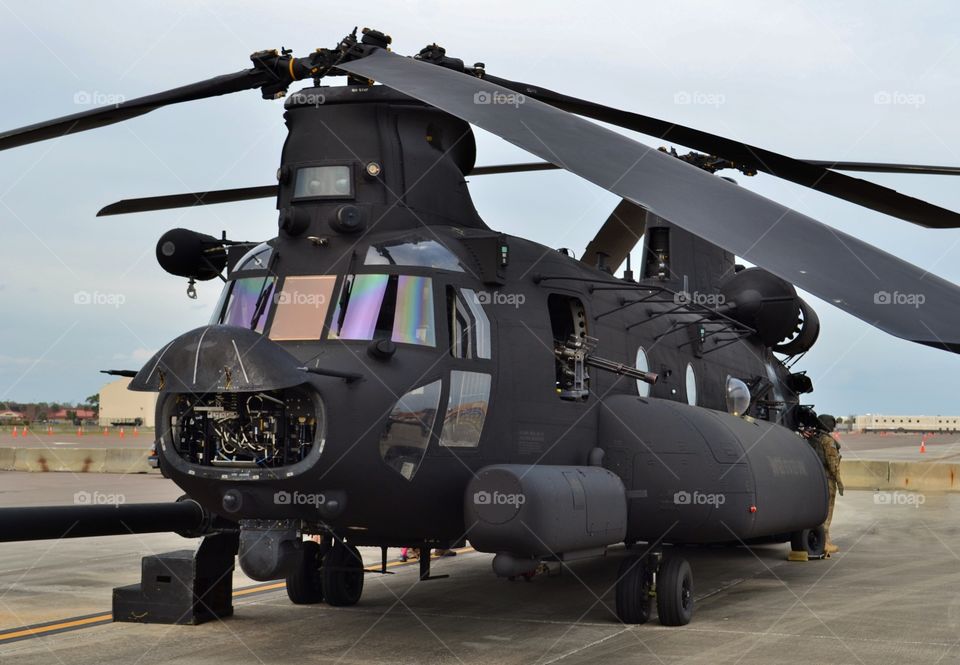 Army Chinook Black Helicopter