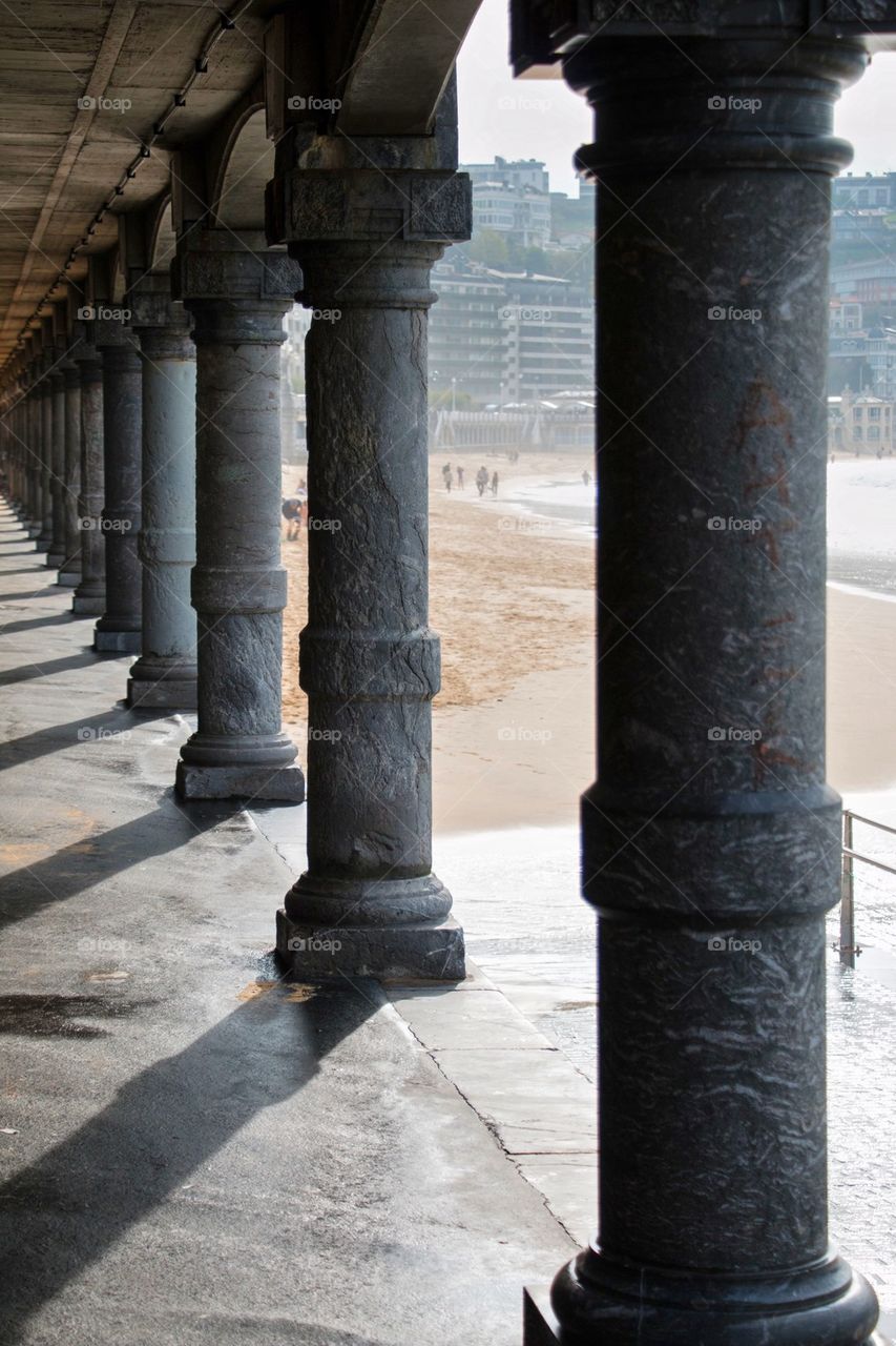 Pillars at the beach 