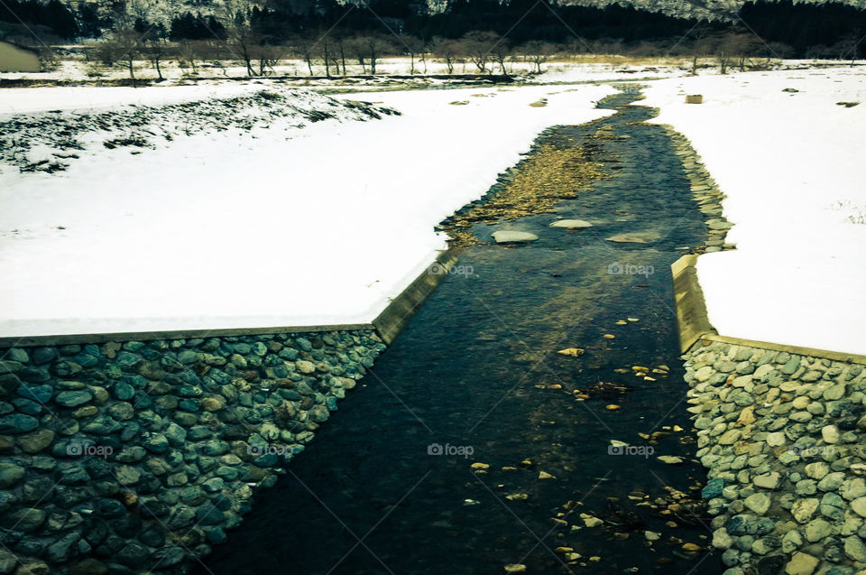 amazing path in snowfall