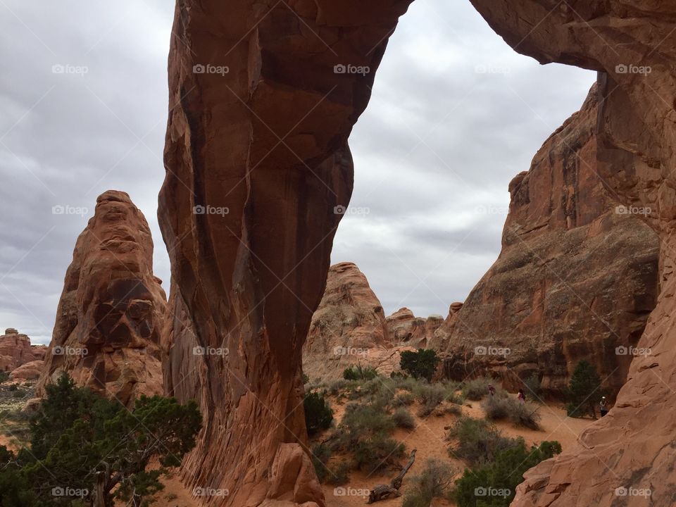 View of an arch in Arches National Park