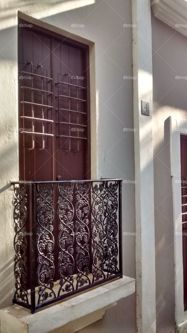 Traditional Puerto Rican Door on Calle de Sol. On Calle de Sol in Old San Juan.