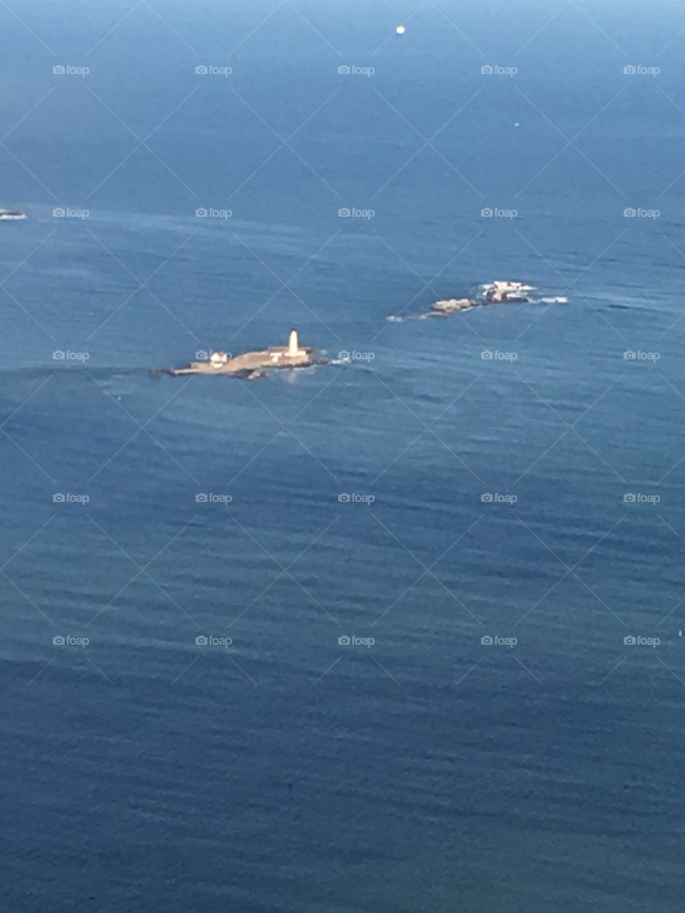 lighthouse, seen from an airplane