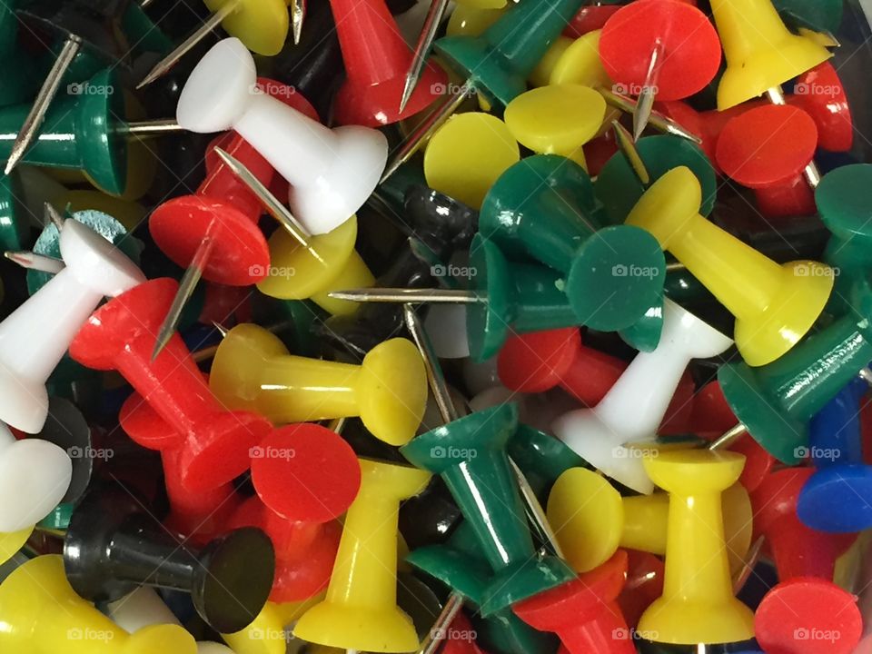 Colorful push pins