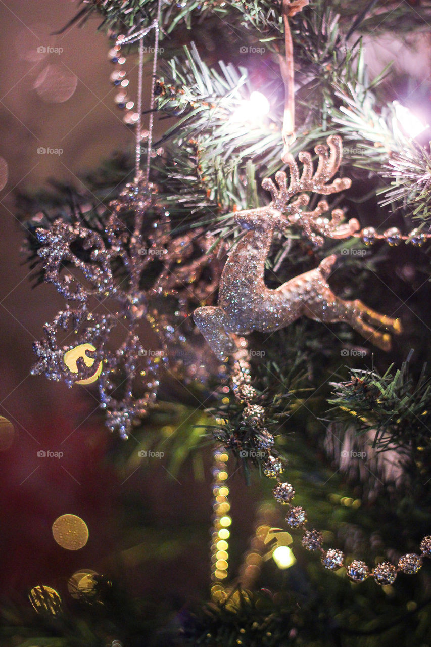 Christmastree snowflake reindeer