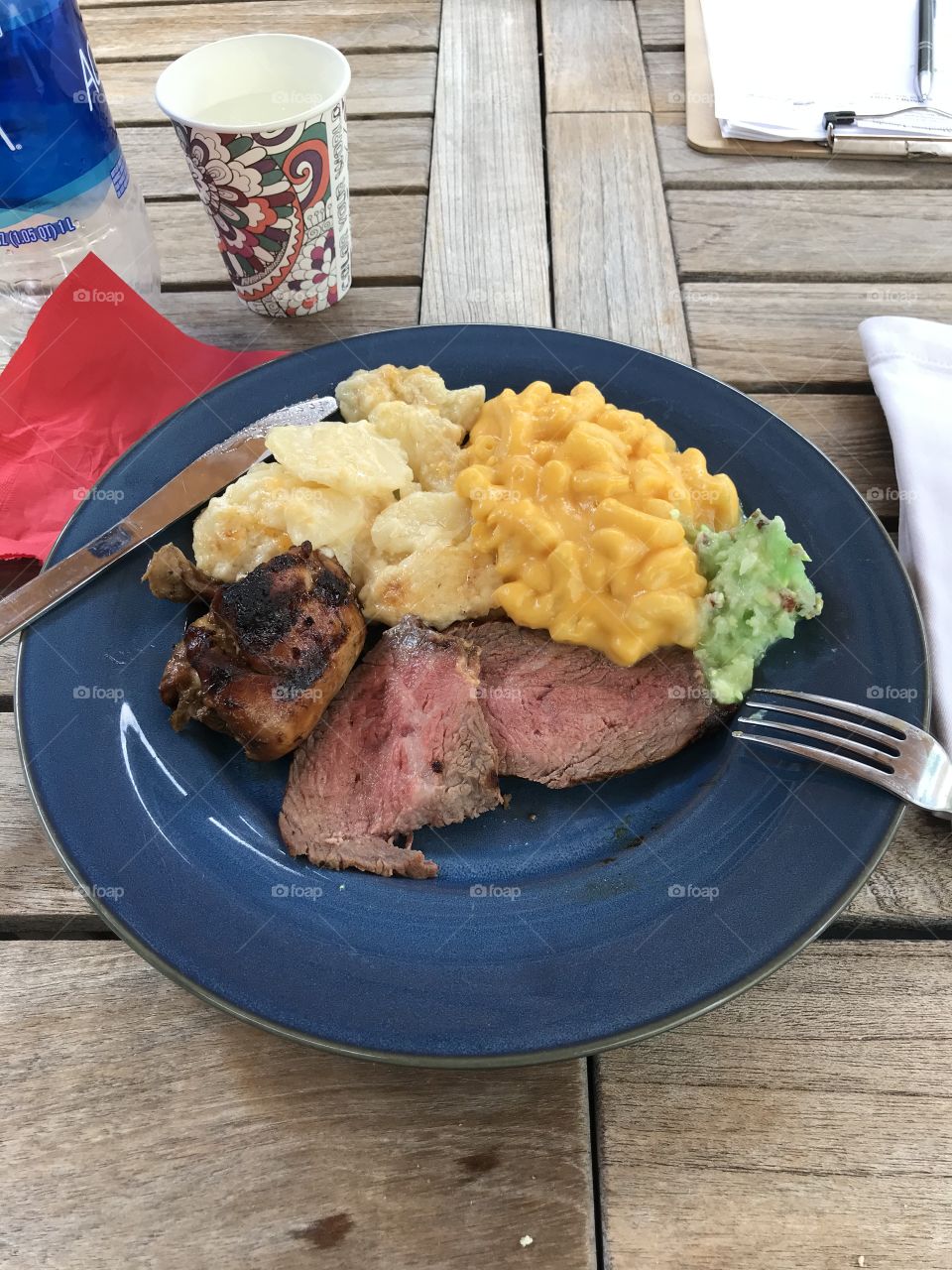 Dinner at a mountain home. Not only does it look good, it tastes good as well.