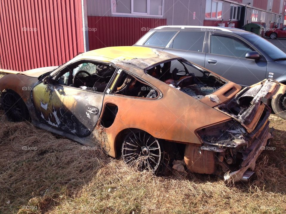 Burned Porsche