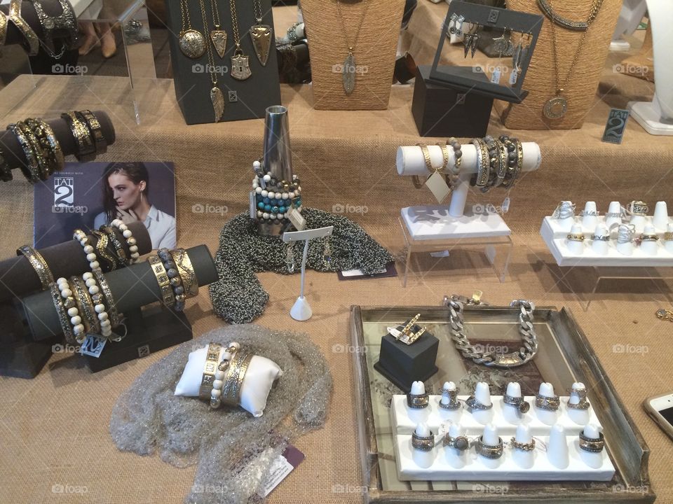 Jewelry on display
