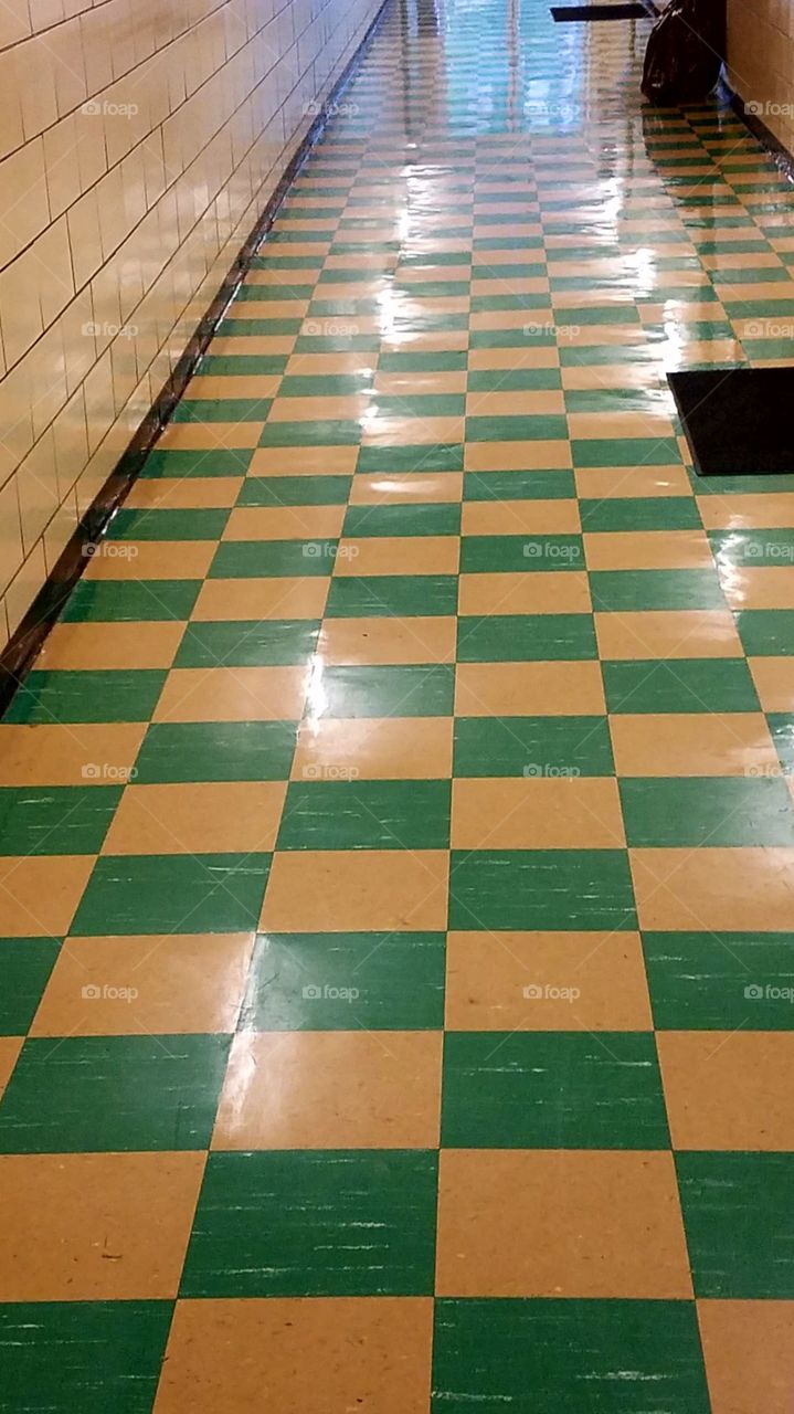 green square floor
