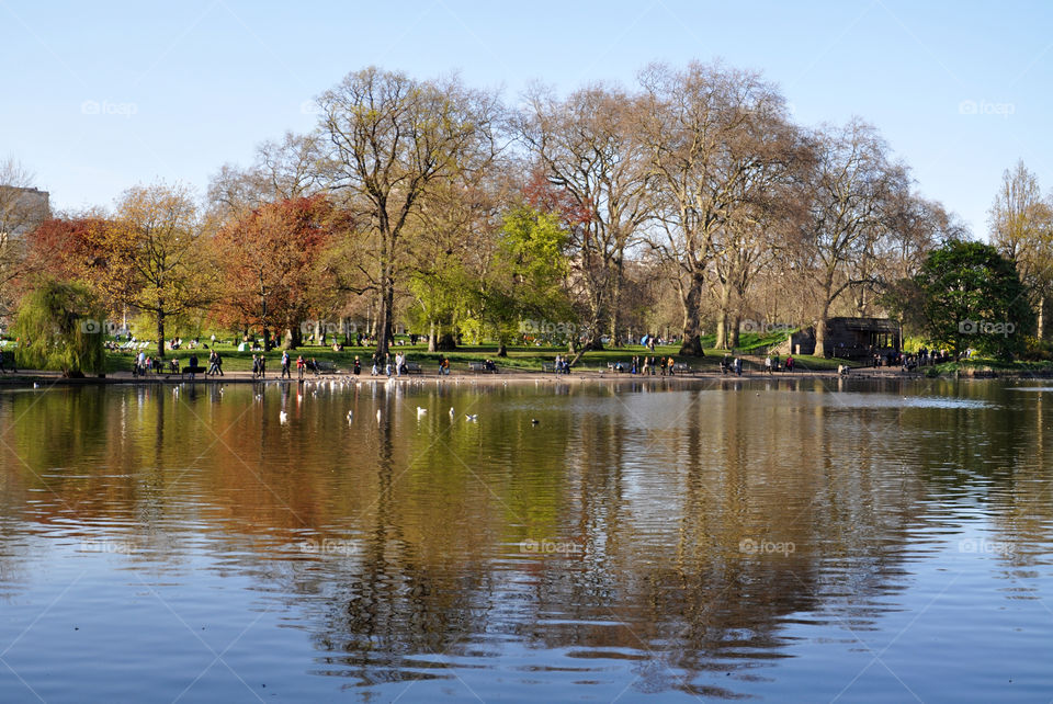 Reflections in the lake in London