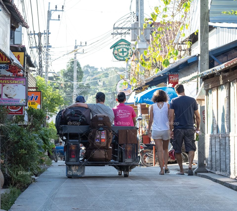 Tourist traffic on island koh lipe Thailand