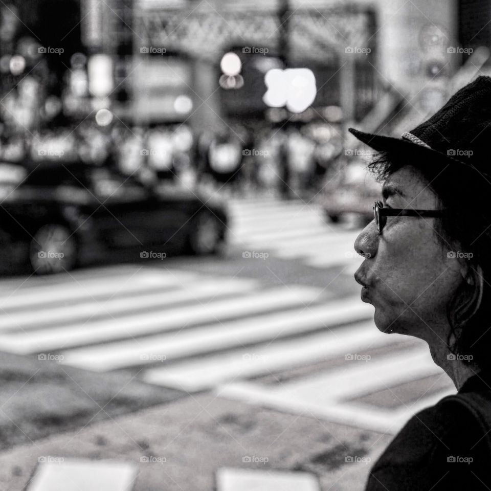 Shibuya, Japan. Whistling Man. 