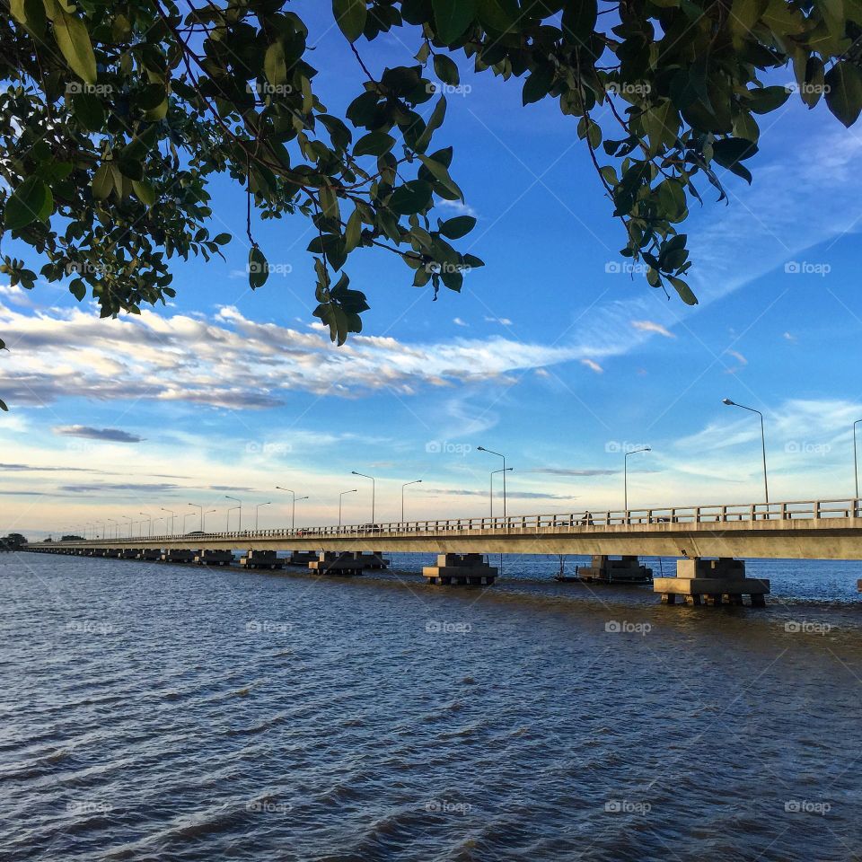 The long bridge from main land to island