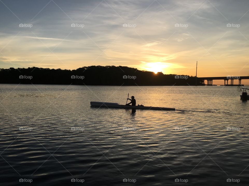 Sunset, Water, Dawn, Lake, Boat