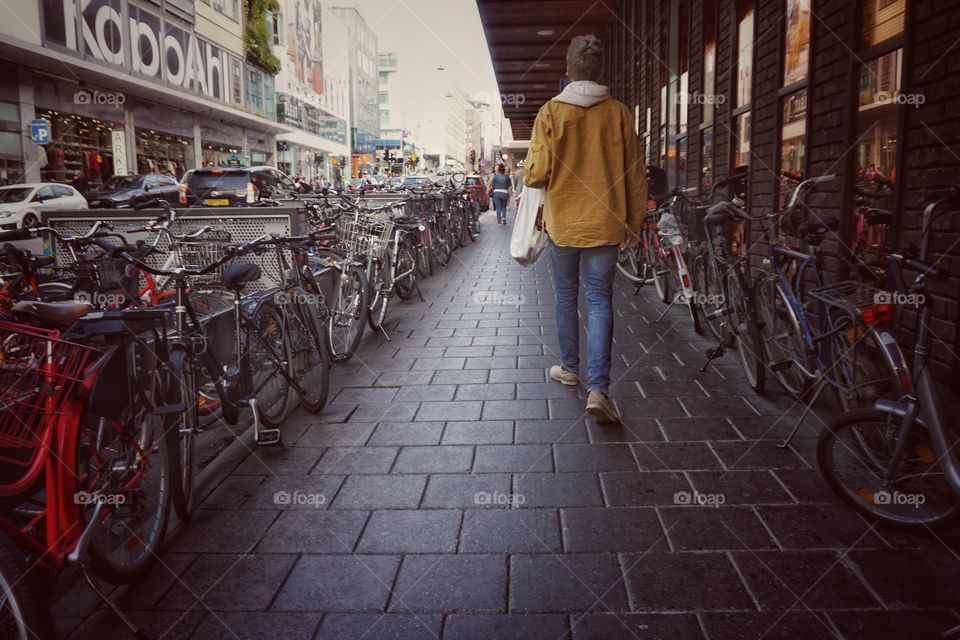 Bike Lined Pedestrian Walk