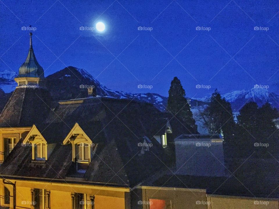 Moonlit sky in the valley