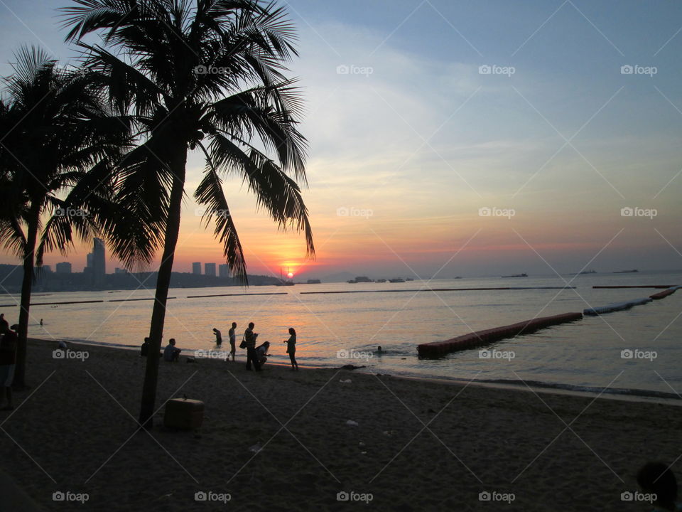 Sunset at Pattaya beach - February 2016