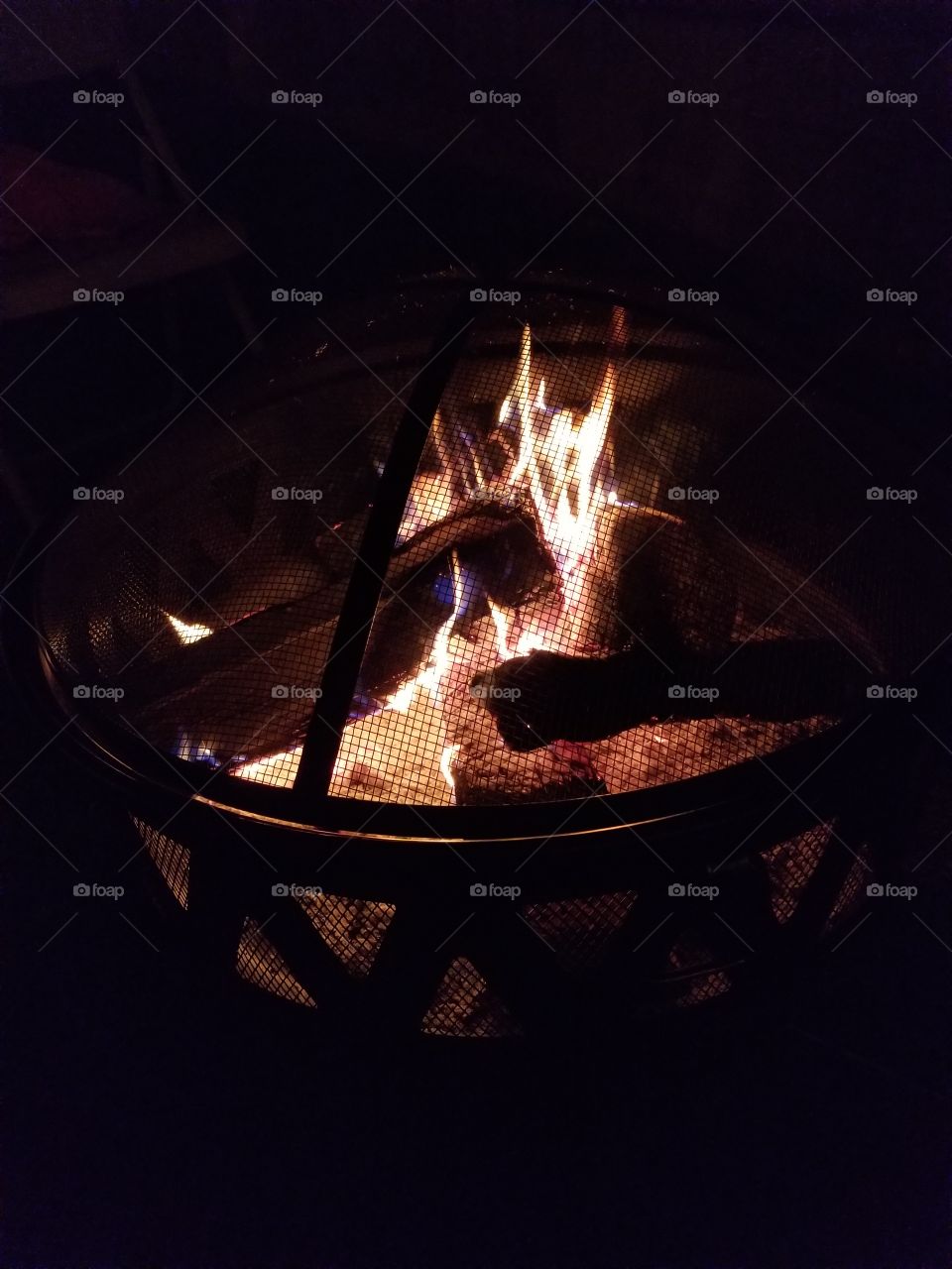 Evening fire while star gazing.