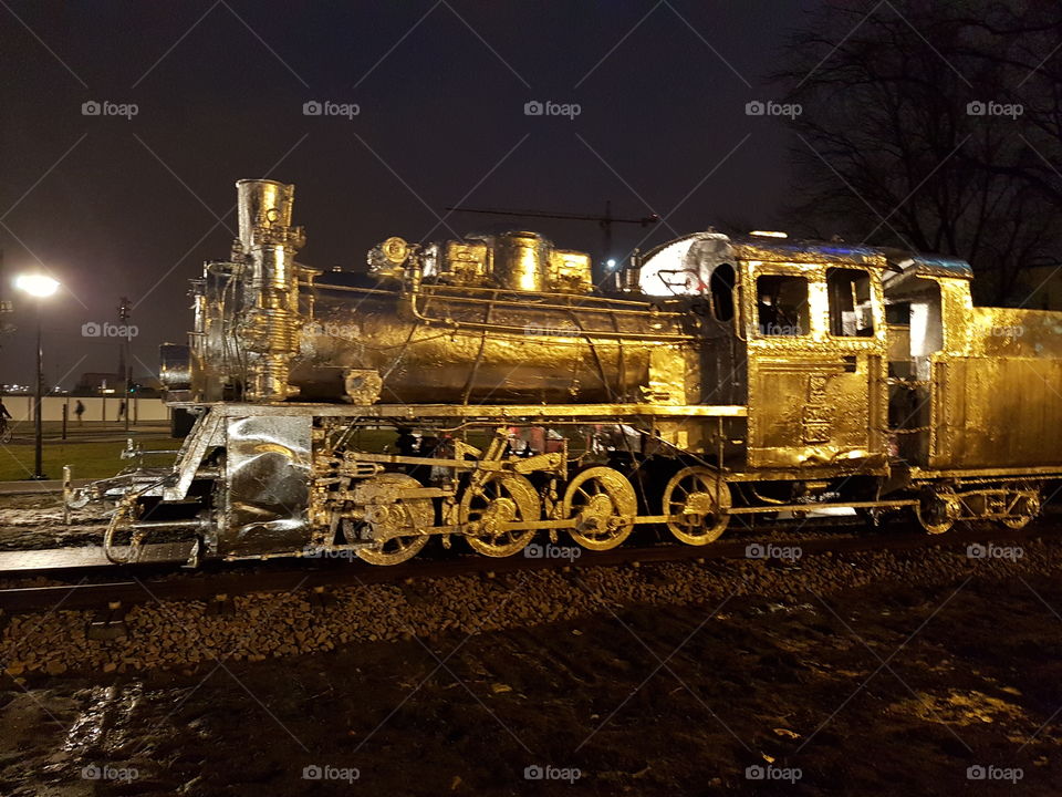silver locomotive