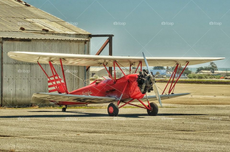 Antique biplane