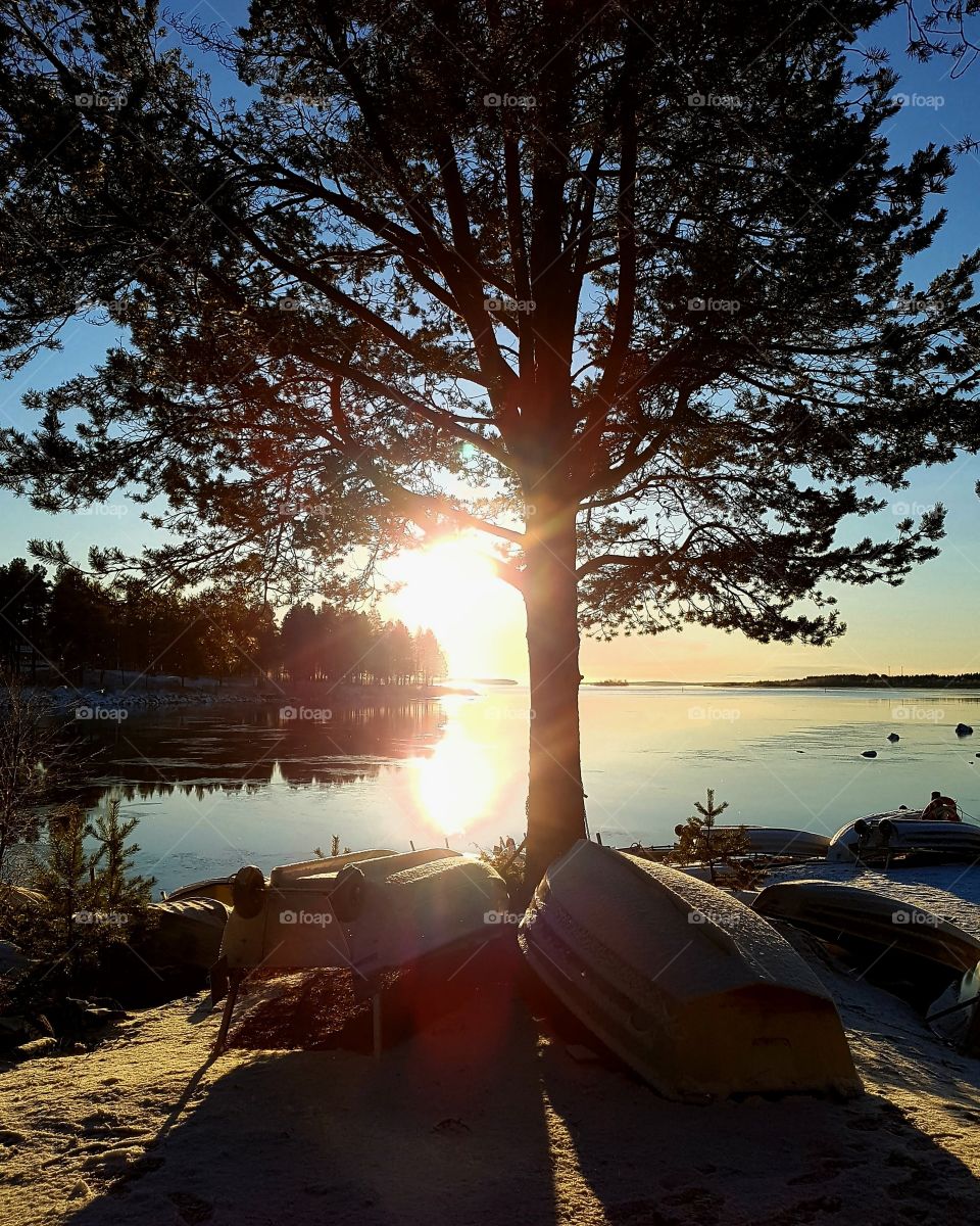 sunset in Tjuvholmssundet