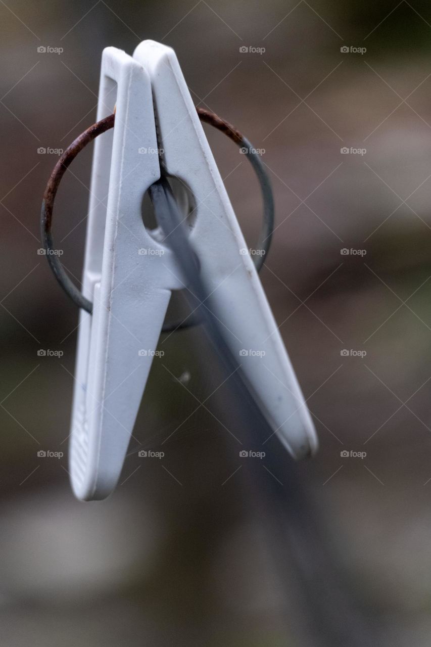 white clothespin close up