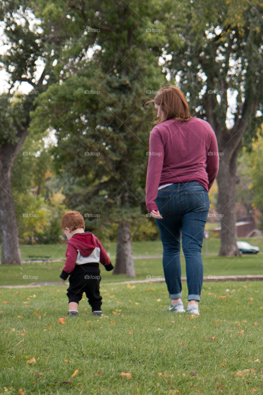 Walking around the park