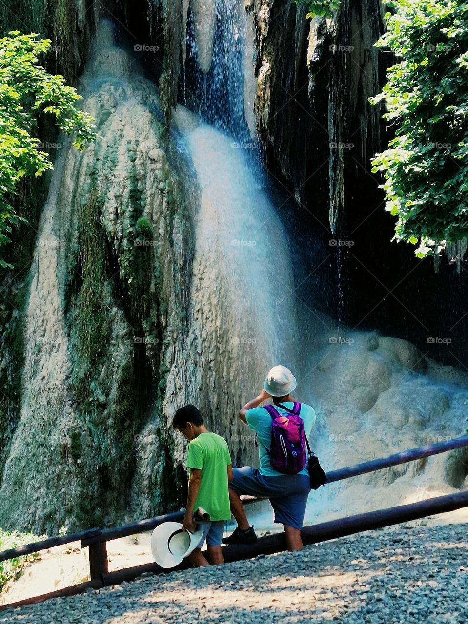 taking pictures at the Clocota Waterfall