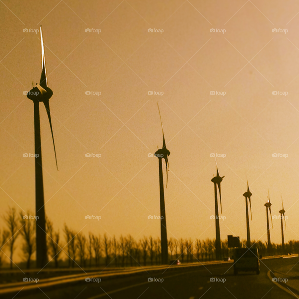 sun highway windmills noord-holland by Nietje70