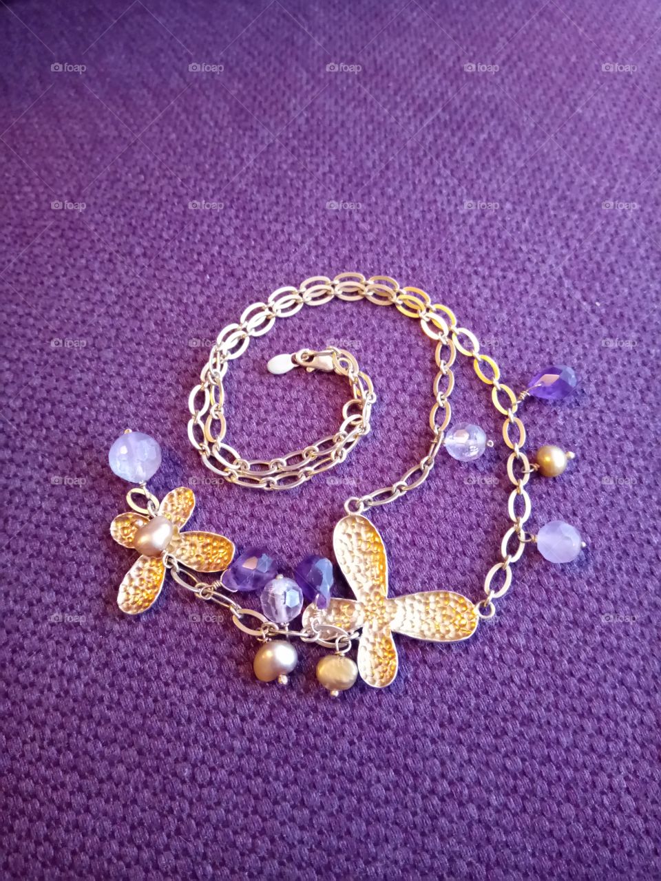 Purple and gold necklace