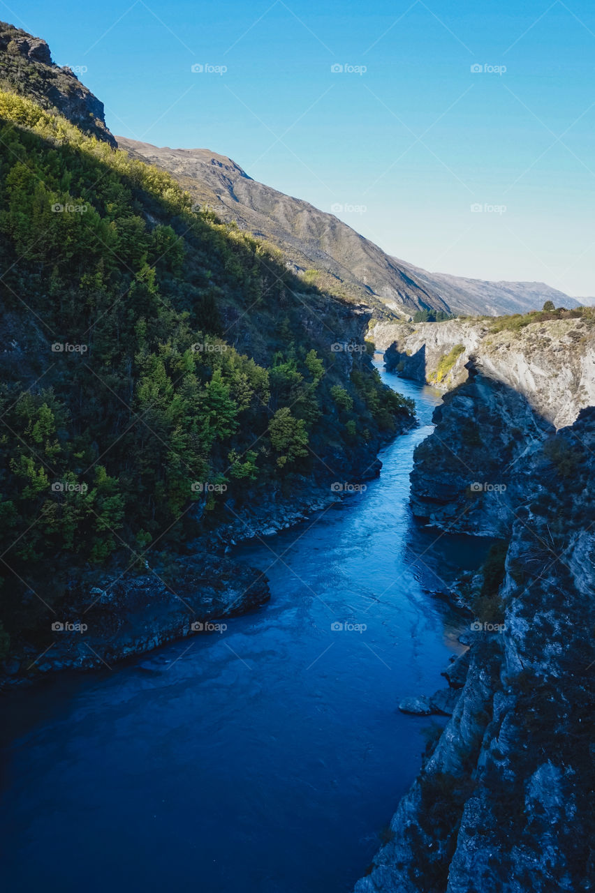 Beautiful river canyon in New Zealand 