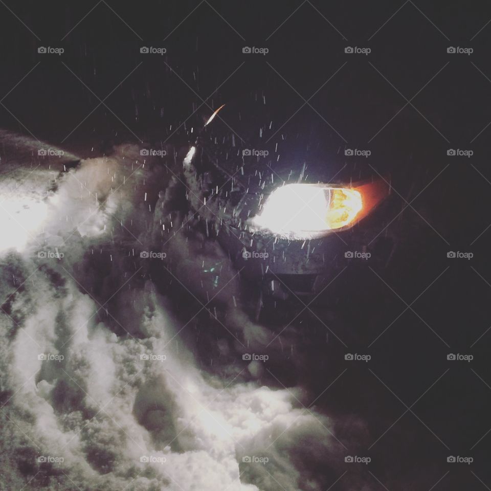 Car stuck in deep snow! 