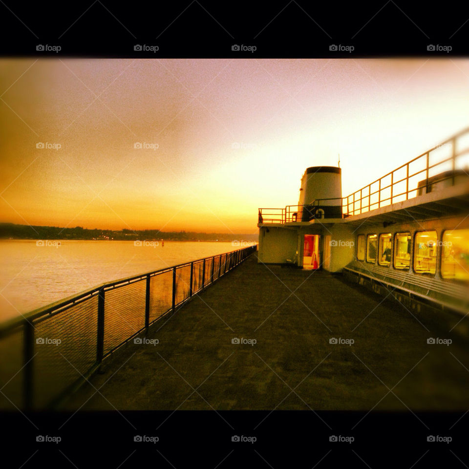 ferry beautiful sun set seattle by vlad2007
