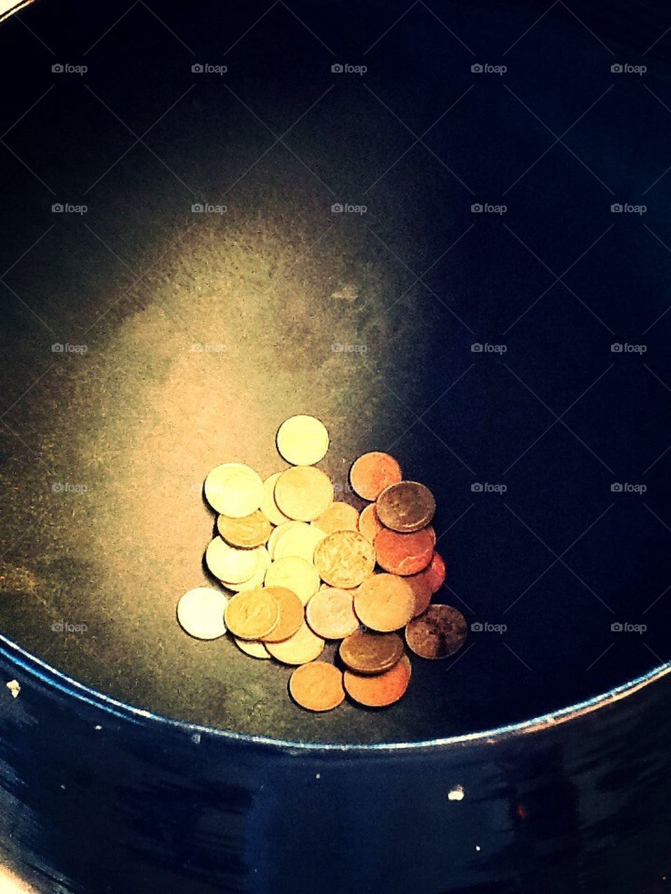 Old golden monk's alms bowl