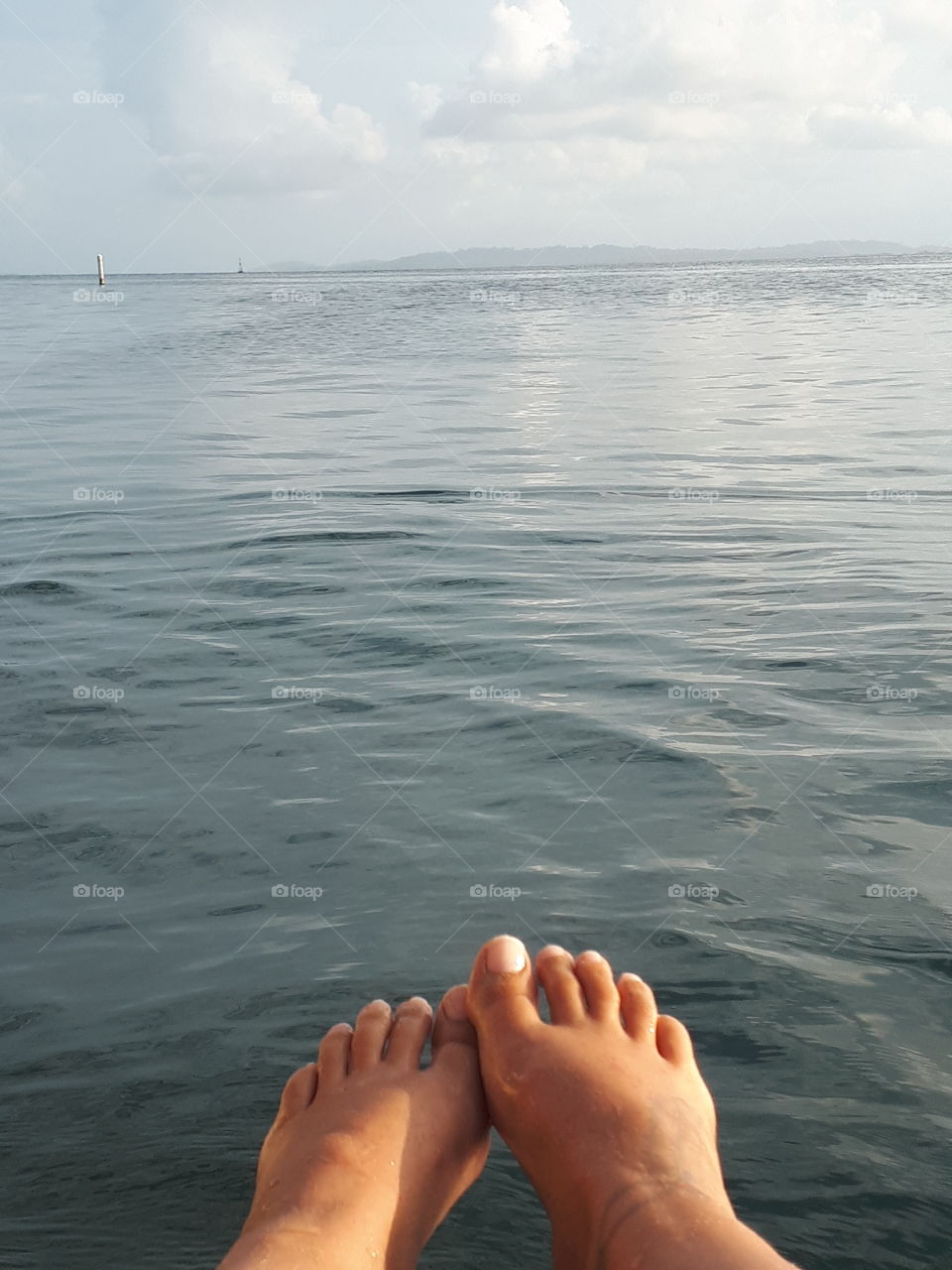 feet over the water