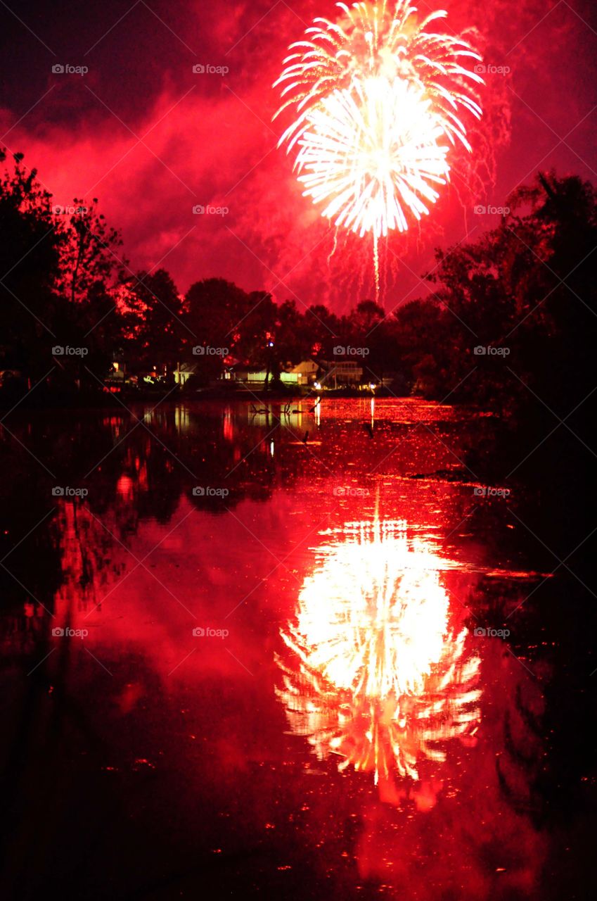 Firework reflections 