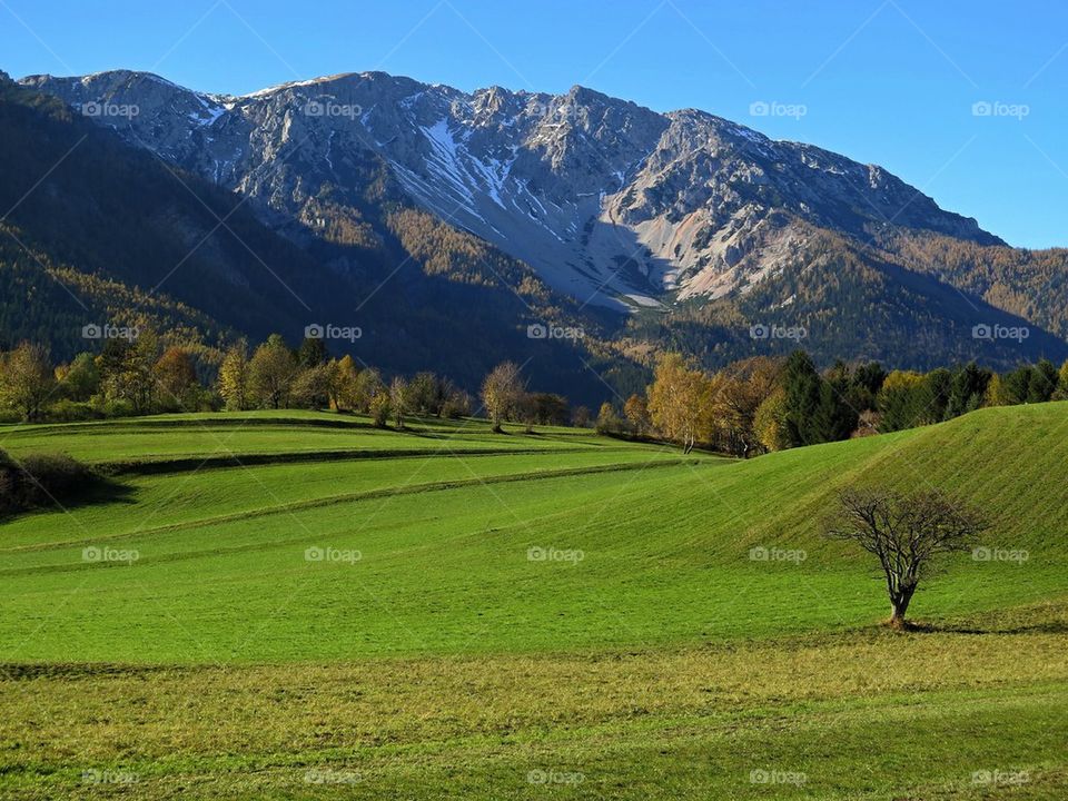 Scenic view of mountain during winter