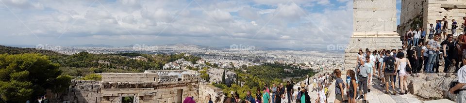 panoramic view of acropolis greece athens