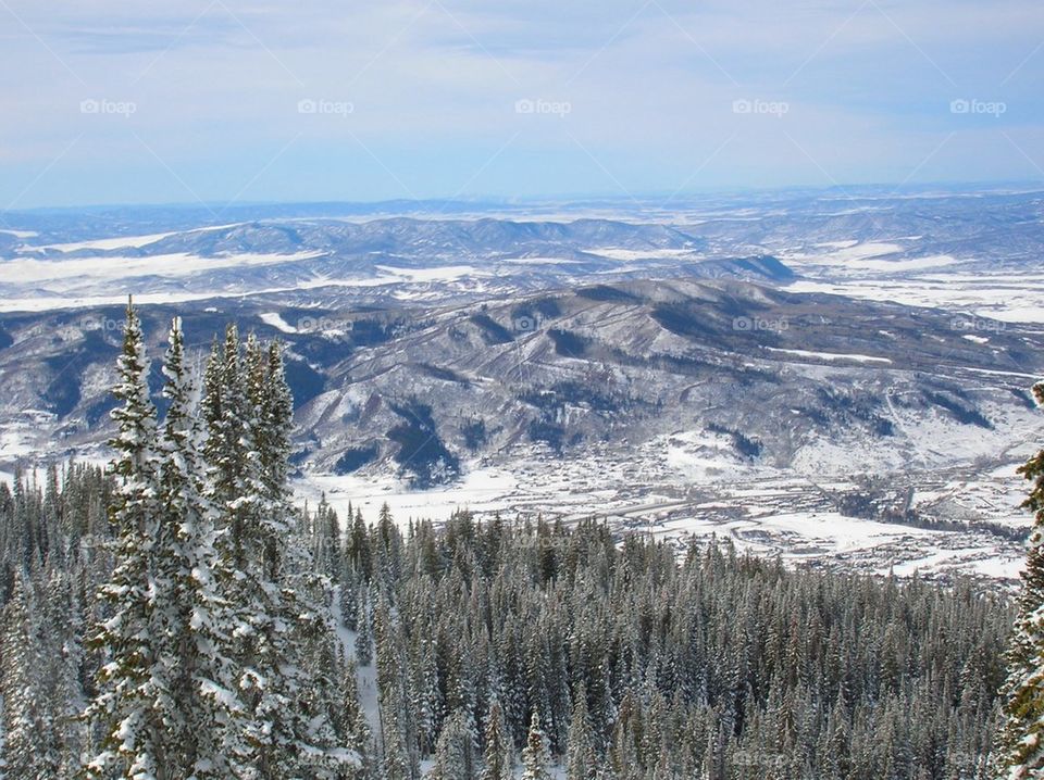 Snowy mountain during winter
