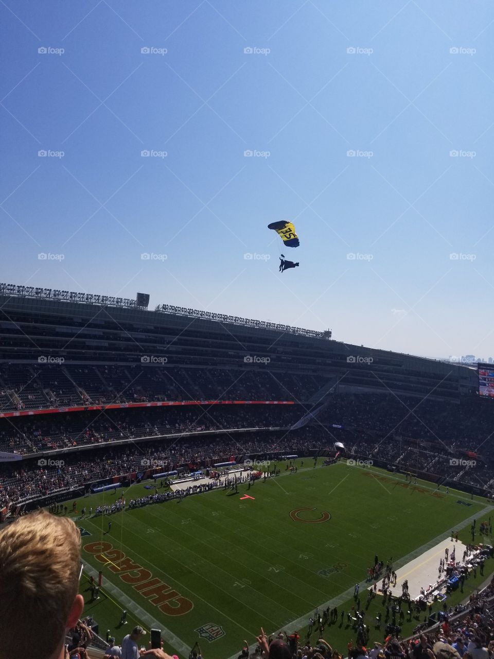 Navy Seal Parachuting into Soldier Field