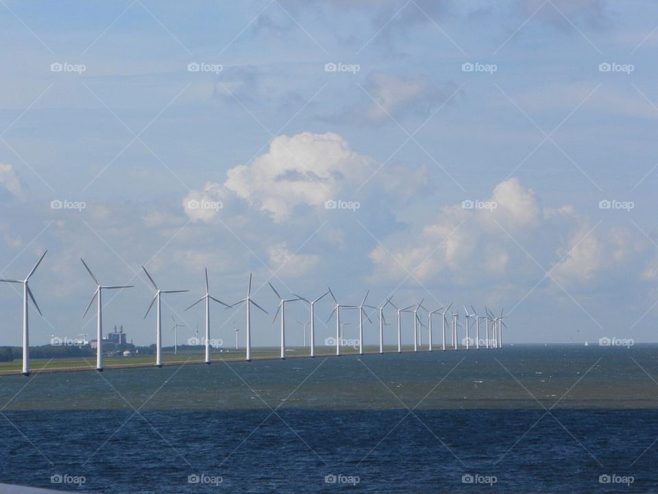 Wind mills at the water