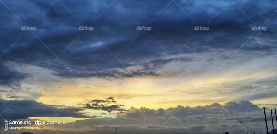 blue signature in sky