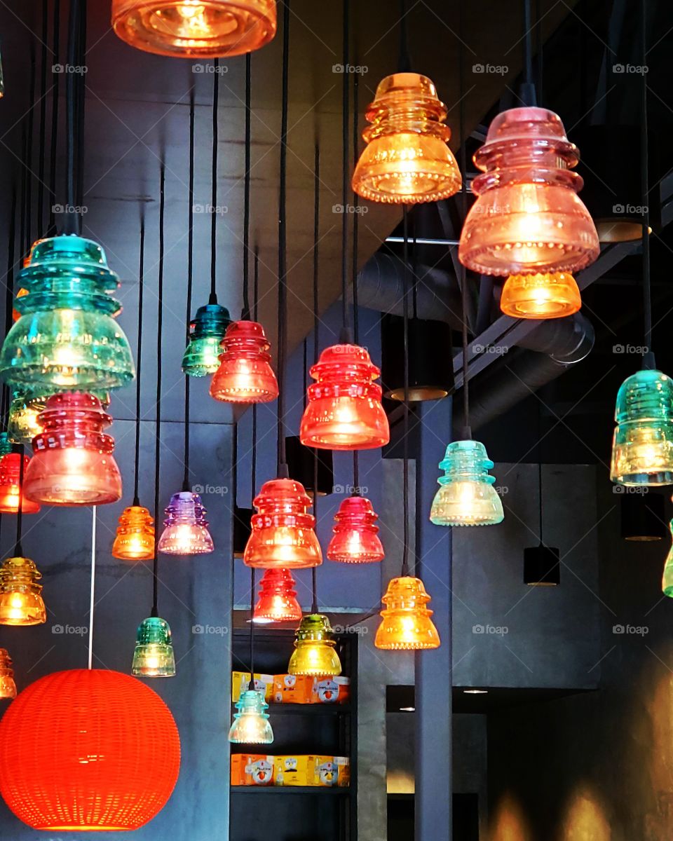 decorative lights in a  Mediterranean restaurant