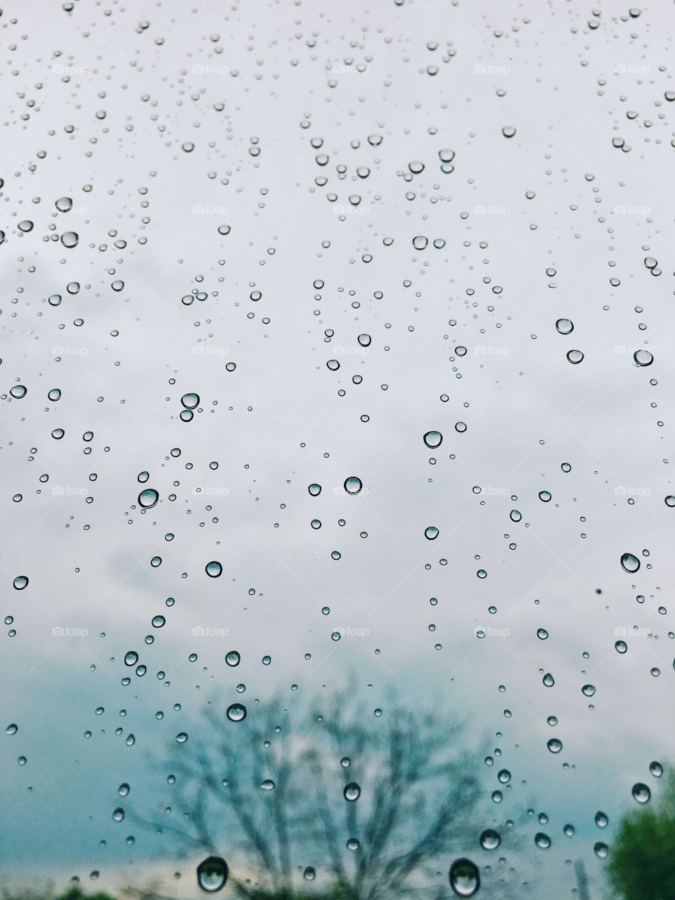 Drops of rain at the window 