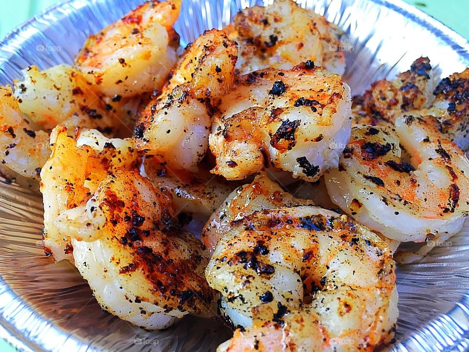 Grilled bbq shrimps