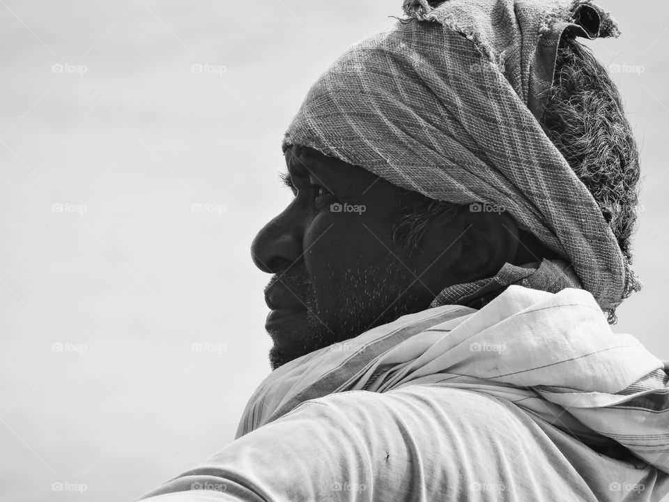 Close-up of a serious mature man