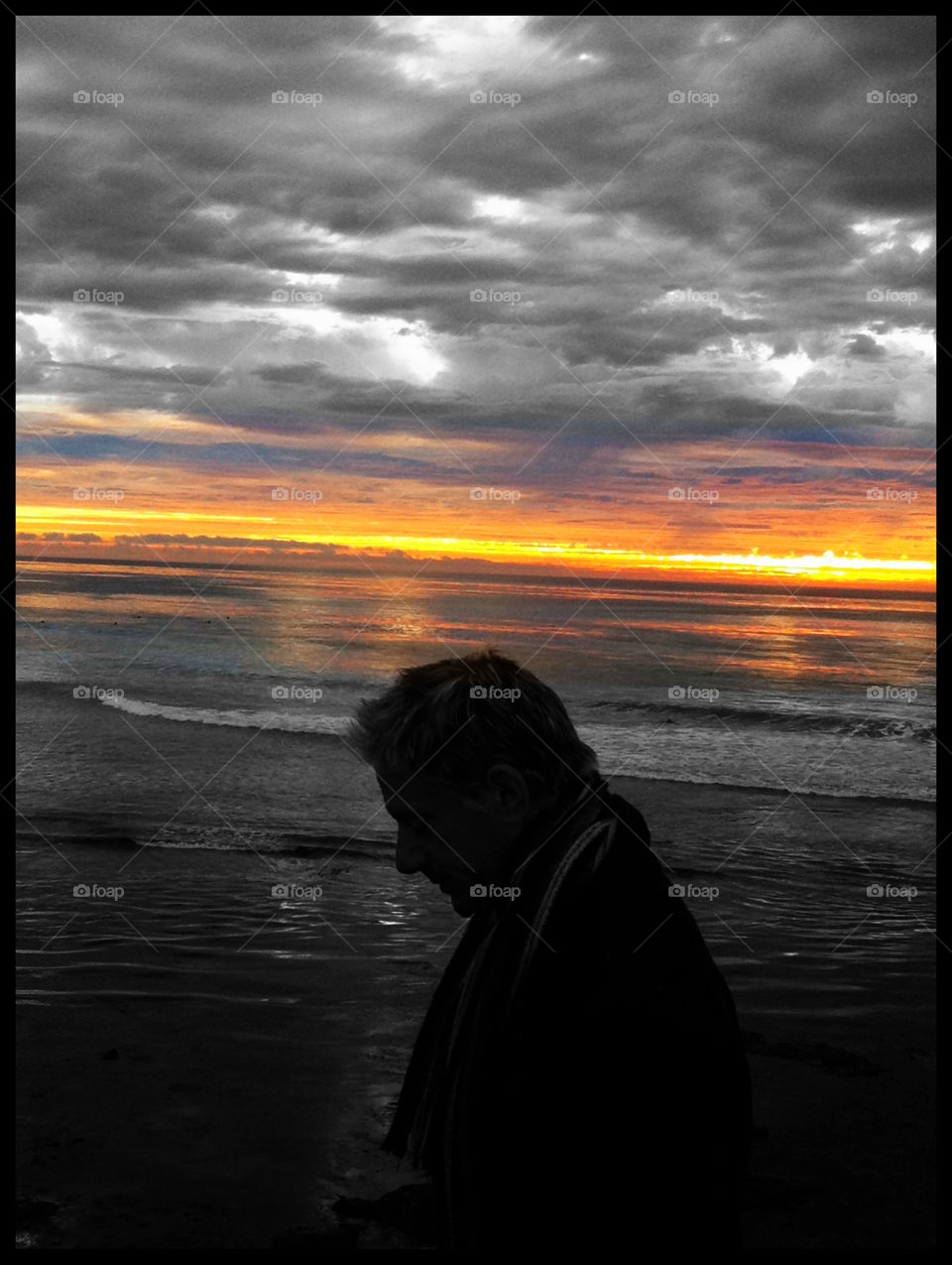 beach sunset autumn ocean by emmanuelgr