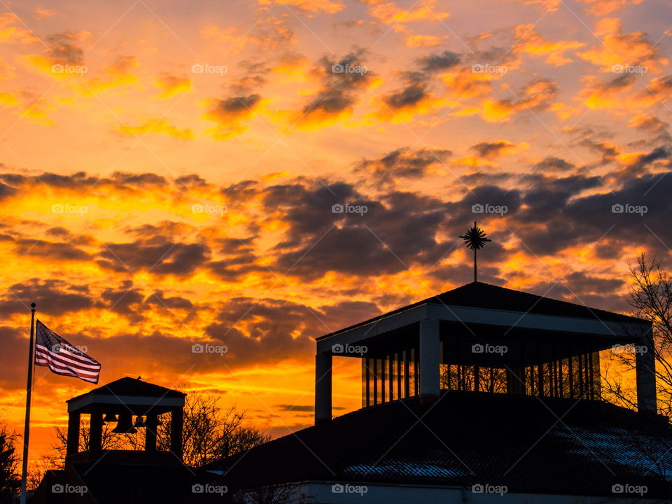 Church in the sunset
