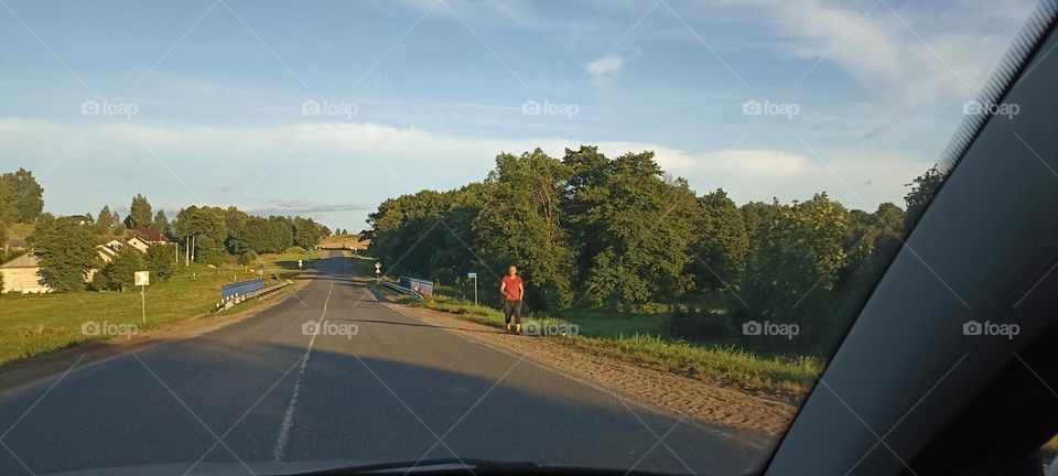 beautiful countryside landscape, road view, traveling