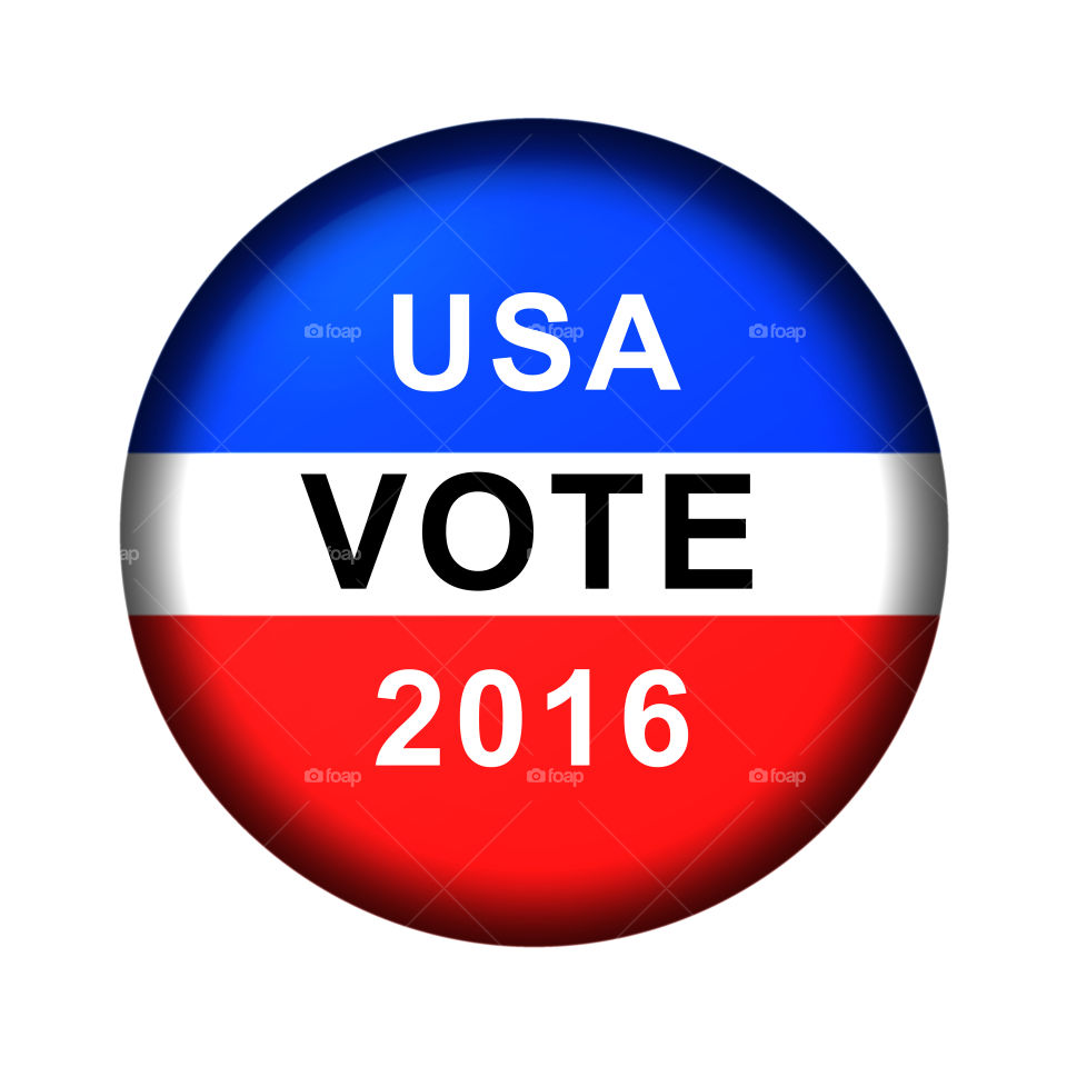 Vote Button 2016
Red white and blue vote button for 2016